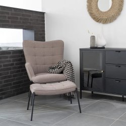 Glasgow lounges�t - Loungestol og fodskammel - i stonegrey