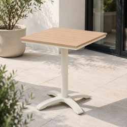 Lisa Caf�bord � 70�70 cm � Nonwood &amp; Aluminium - v�lg mellem farverne Natur eller Sand