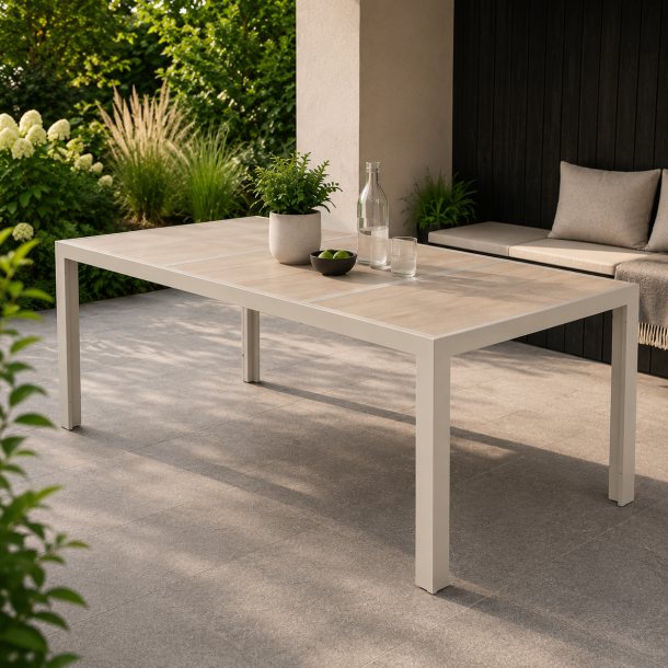 Klara Havebord i Aluminium &amp; Keramik � 195�90 cm