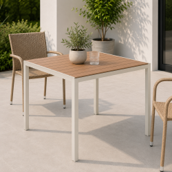 OUTFIT Havebord 90�90 cm � Aluminium &amp; Nonwood - f�s i flere farver
