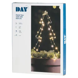 Elegant juletr i metal til bde inden- og udendrs brug. Med 70 LED - Hjde 35 cm