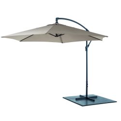 Hngeparasol  3  meter med vandtt polyesterdug + Dug har UV50+ solbeskyttelse.  Model: Malaga