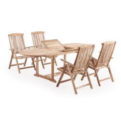 Bounty family Teakset med 4 stolar.