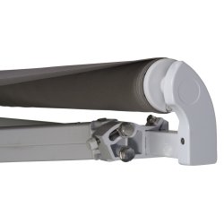 Markise manuel. Str.: Lngde 3,50M. Udhng 3,00M. Hvid/cappuccino