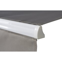 Markise manuel. Str.: Lngde 3,50M. Udhng 3,00M. Hvid/cappuccino