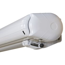 Markise gr med LED LYS og EL motor og fuld kassette Str.: L: 3,5M. UD:3M.