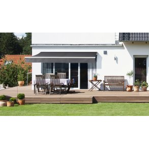 Markise EL motor og fuld kassette Str.: Lngde 3,50M. Udhng 3,00M. Hvid/gr