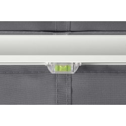 Markise manuel. Str.: Lngde 2,90M. Udhng 2,50M. Hvid/gr