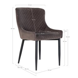 Matbordsstol i sammet - Tove - vlj frg