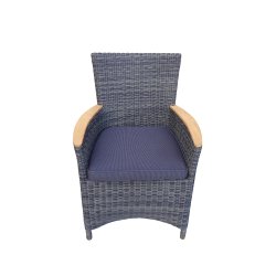 Boston havestol i UV-beskyttet polyrattan med gold teak armln - vlg stolens farve