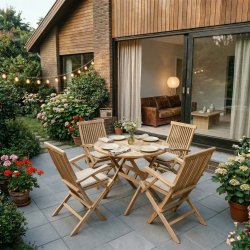 Mondena teak klapstol - med arml�n