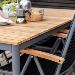 Parma havest i antracit alu m/ 4 stk. 5-pos. stole