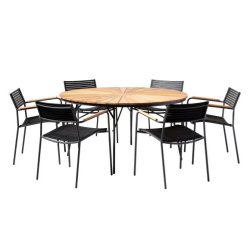 Parma air rundt familiest m/ 6 stole - vlg bord og stoles farve