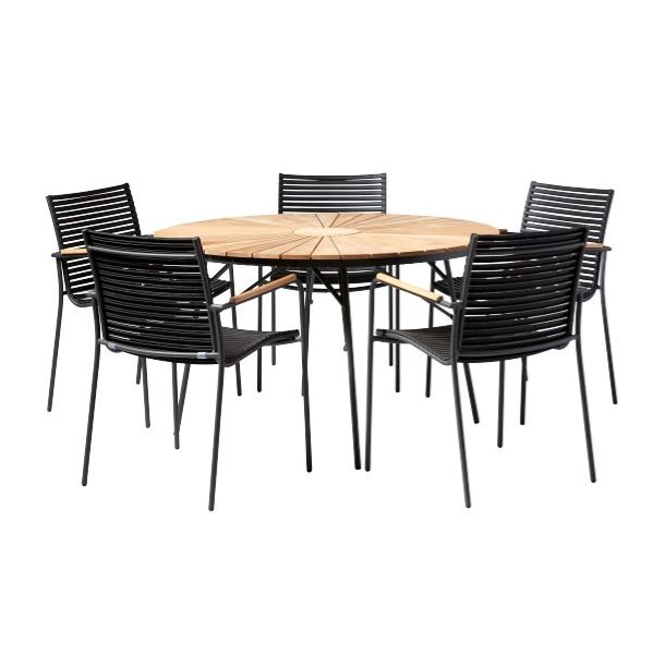 Parma classic sæt alu m/ 5 stole - vælg bord og stols - Teak/alu kombination - Havemøbelhuset