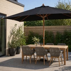MEGA Lux Parasol - Rekt. - 3 x 4 m -  Olef�n dug har UV50+ solbeskyttelse. Model: Napoli