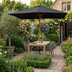 MEGA Lux Parasol - Rekt. - 3 x 4 m -  Olef�n dug har UV50+ solbeskyttelse. Model: Napoli