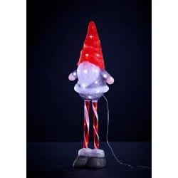 Festlig Akryl Nisse 68cm til indendrs og udendrs brug 