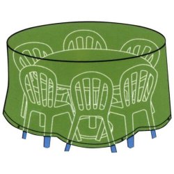 100% vandtt overtrk til rundt bord med stole - 200 cm. Hjde 80 cm.