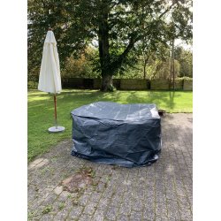 100% vandtt overtrk til rundt bord med stole - 200 cm. Hjde 80 cm.