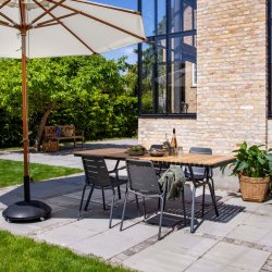 Palermo Parasol str. 3,3 meter - Farve stok: TEAK LOOK