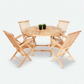 Celine silver teak set