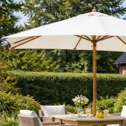 Vandt�t Parasol med bambusstok 3X3m - Vandt�t + Dug har UV30+ solbeskyttelse. Model: Nice