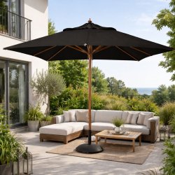 MEGA PARASOL! Str.  4x4m - + dug har UV50+ solbeskyttelse - Model: Houston