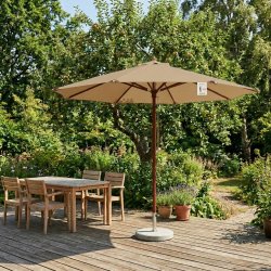 Parasol m/ Lutning - �: 3 m. V�lj f�rg - Vattent�t + Dug har UV30+ solskydd. Modell: Milano