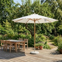 Parasol m/ Lutning - �: 3 m. V�lj f�rg - Vattent�t + Dug har UV30+ solskydd. Modell: Milano