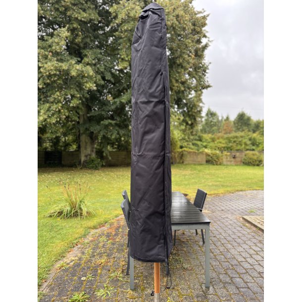 Premium vandtt cover i sort uv-resistent polyester m. pvc til parasol  H140 cm. passer til 250cm.