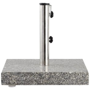 Firkantet gr granit parasolfod med udskret hndtag og hjul - 40 kg 