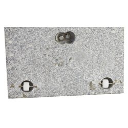 Fyrkantig gr� granit parasollfot med snidat handtag och hjul - 40 kg