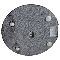 Rund granit parasollfot med hjul och snidat handtag - 40 kg