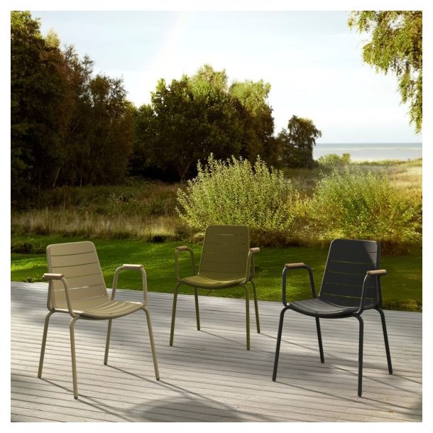 Parc Havestol i aluminium og teaktr� - v�lg farve!