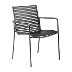 Parma staplingsstol med armstd i aluminium