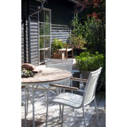 Parma classic st alu og teak m/ 4 stole - vlg bord og stols farve