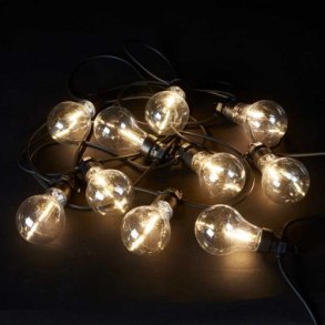 Partylights til parasol og andet. Skaber hygge om aftenen. Lavenergi LED kde - vlg farve p prene