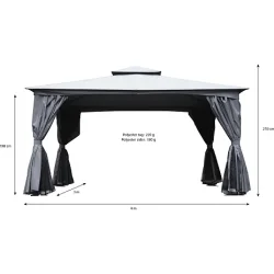 Vattentt Lyxig Paviljong 4x3m - inklusive myggnt och 4 sidor