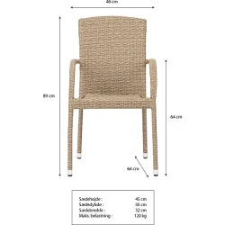 Pisa Stabelstol - UV-beskyttet Polyrattan - 100 % vedligeholdelsesfri