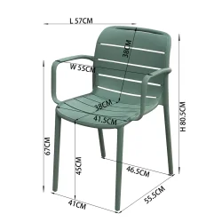 Moderne stabelstol i slidst�rk plast � stilrent design i 3 flotte farver