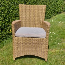 Californien familie st i goldteak med 4 stole i UV-beskyttet polyrattan - 4-10 personer