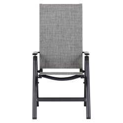 100% vedligeholdelsesfri havestol med 7-Positioner i ryg, Dobbelt alu rrstel og tykt teksline gr