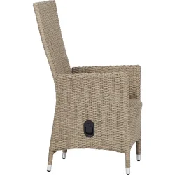 Underhllsfri trdgrdsstol i UV-beskyddad polyrotting med pump - Modell: Nanna