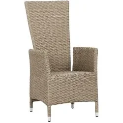 Underhllsfri trdgrdsstol i UV-beskyddad polyrotting med pump - Modell: Nanna