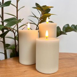 S�t af 3 LED lys i rillet m�nster inkl. fjernbetjening - F�s i flere farver!