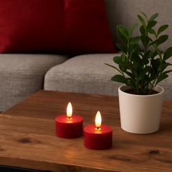 LED fyrfadslys i s�t af 2 stk. - f�s i flere farver