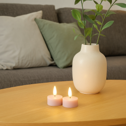 LED fyrfadslys i s�t af 2 stk. - f�s i flere farver