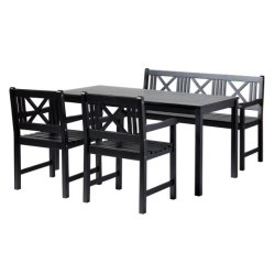 Rosenborg set - Matsort - Bord, 3 pers. Bnk och 2 stolar