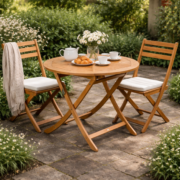 Rundt cafebord i goldteak �70 BOSTON TEAK 