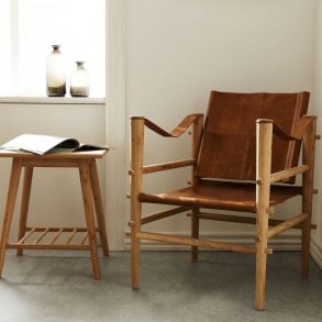 Noble safari stol - gte brun lder